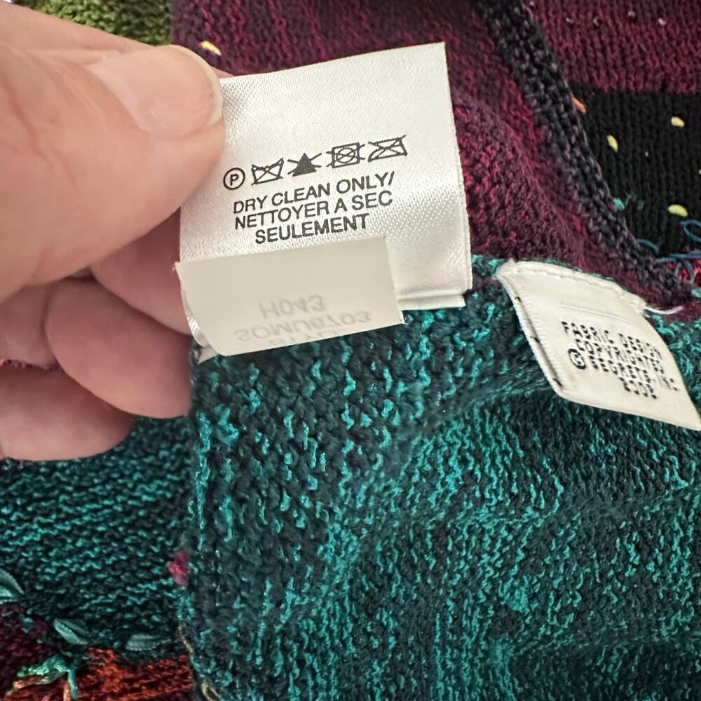 Vintage Sigrid Olsen Sport Silk Blend Patchwork Sweater (L) - Picture 10 of 11